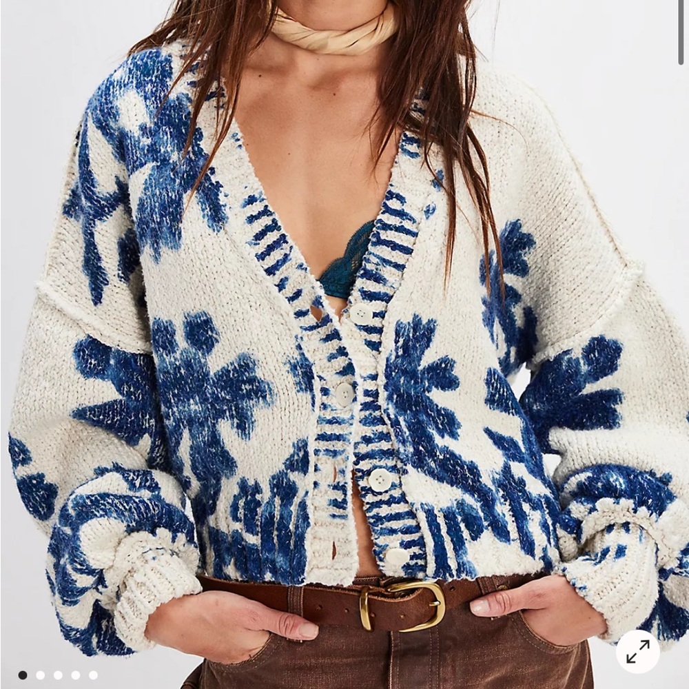 Free People Floral Cardigan